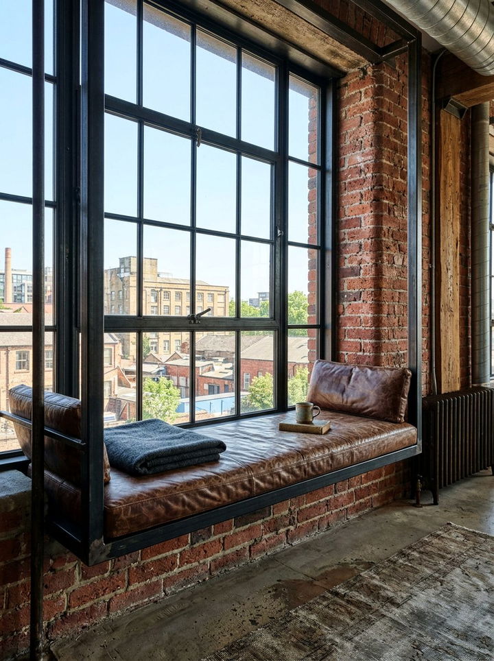 Industrial Window Seat - 30 bedroom window seat ideas