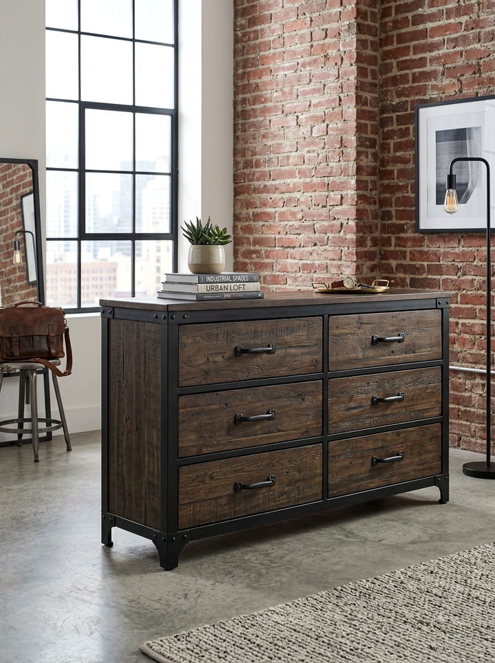 Industrial Wood and Metal Dresser - 30 bedroom wood dressers