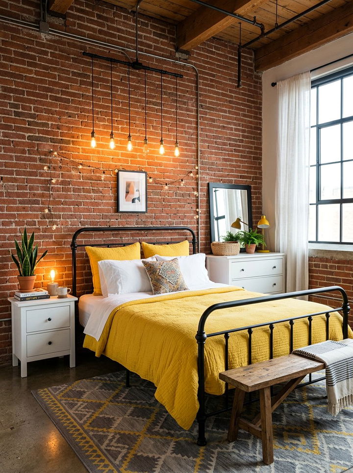 Industrial Yellow And White Bedroom - 30 yellow and white bedroom ideas