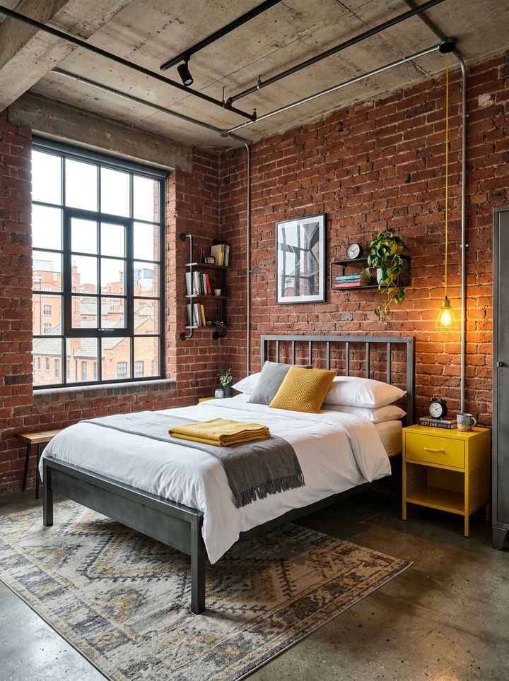 Industrial Yellow Bedroom - 30 yellow bedroom decor ideas