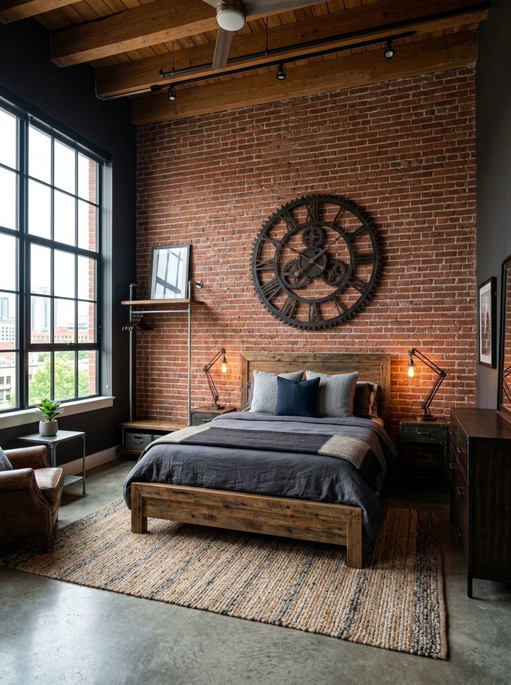 Industrial gear clock master bedroom - 30 bedroom vintage clocks