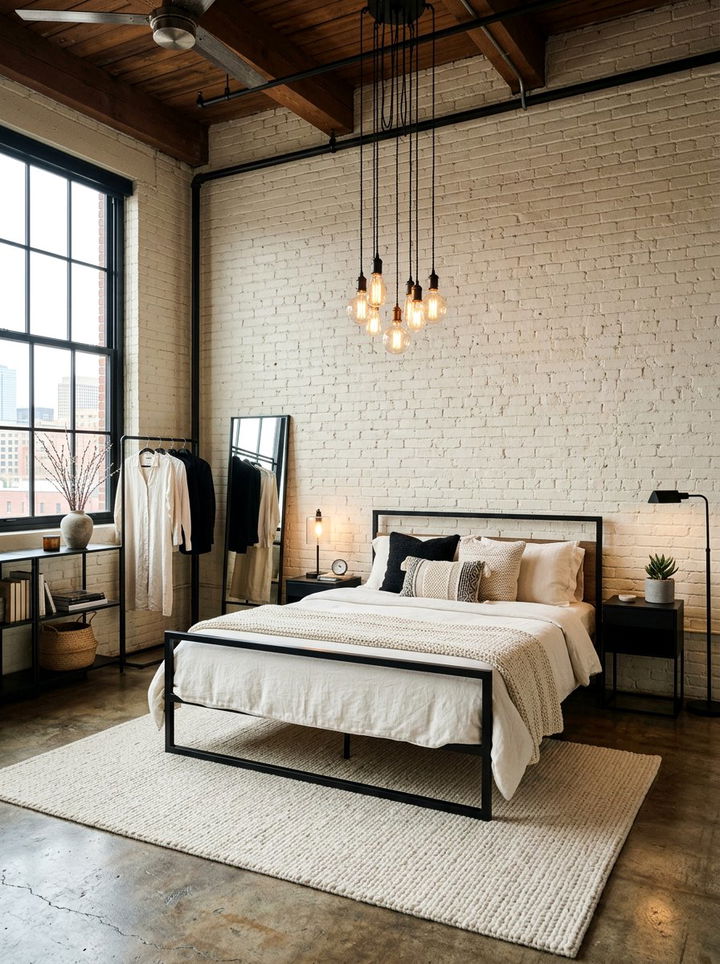 Industrial ivory bedroom - 30 off-white bedroom ideas