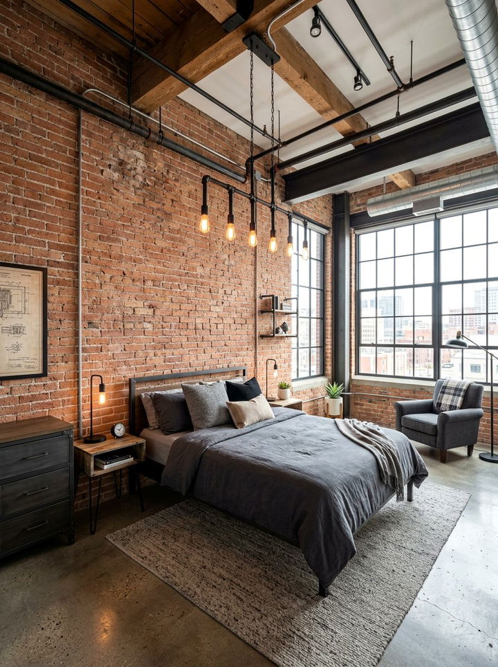 Industrial loft bedroom - 30 bonus room to bedroom ideas