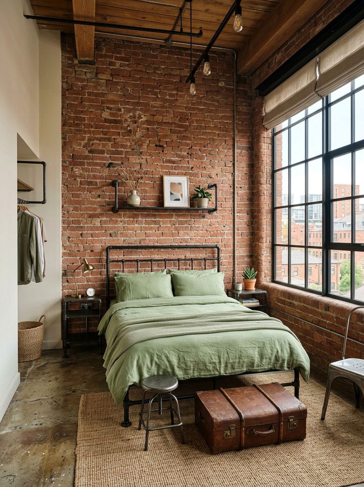 Industrial pistachio bedroom - 30 pistachio bedroom ideas