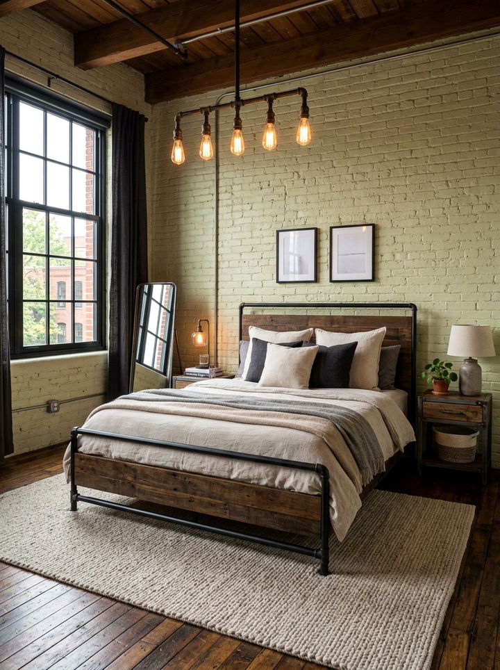 Industrial rustic bedroom - 30 rustic beige bedroom ideas