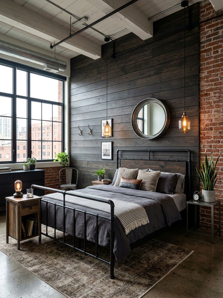 Industrial shiplap bedroom wall - 30 bedroom shiplap walls