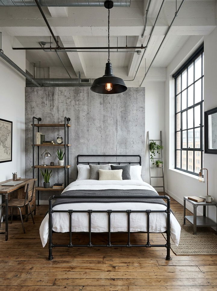 Industrial style bedroom - 30 teen bedroom ideas
