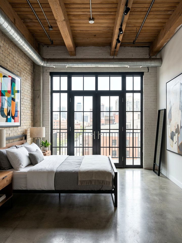 Industrial style bedroom french doors - 30 bedroom french doors