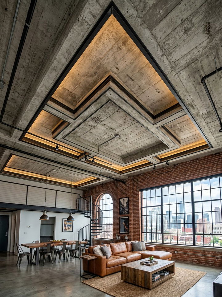 Industrial style tray ceiling - 30 bedroom tray ceiling ideas