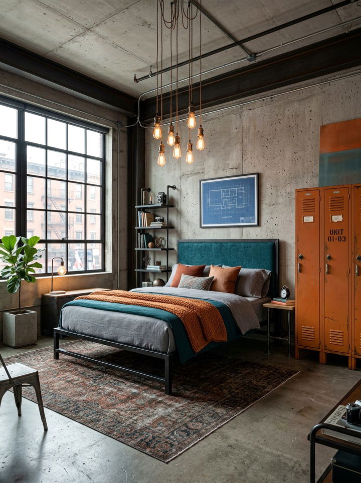 Industrial teal and orange bedroom - 30 teal and orange bedroom color combo