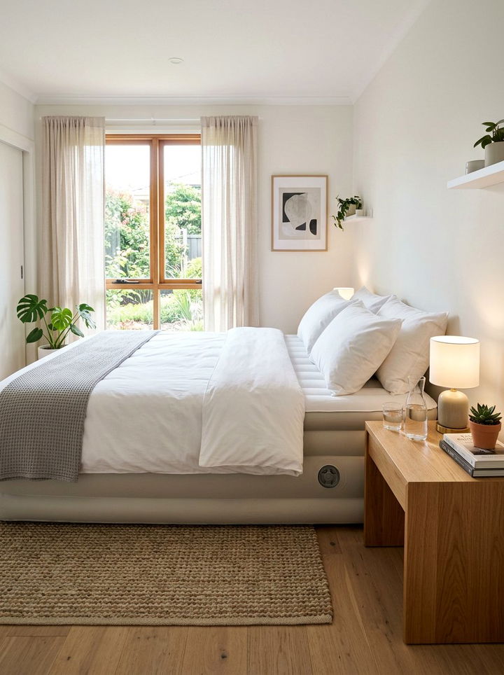 Inflatable air mattress - 30 temporary bedroom ideas