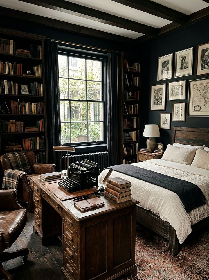 Ink Black - 30 dark academia bedroom color ideas