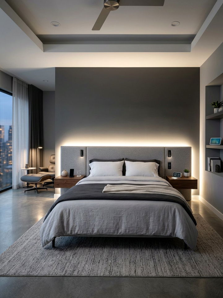 Integrated Bed Headboard Lighting - 30 bedroom focal point ideas