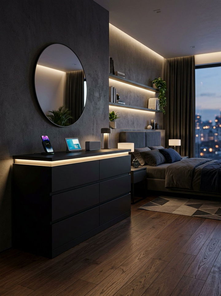 Integrated LED Light Dresser - 30 bedroom modern dressers