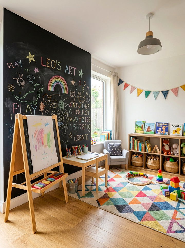 Interactive chalkboard wall - 30 toddler bedroom ideas
