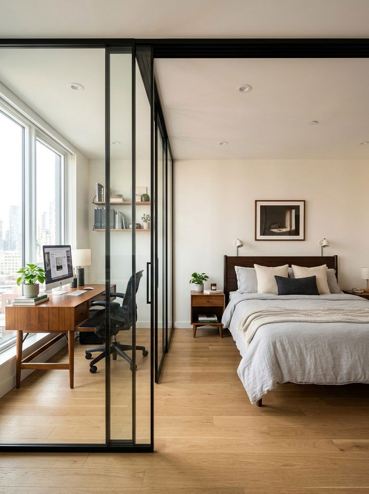 Internal Glass Partition - 30 bedroom glass doors