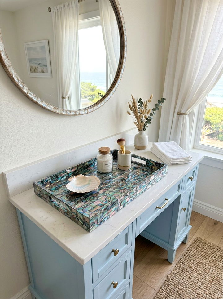 Iridescent Shell Tray - 30 bedroom trinket dishes