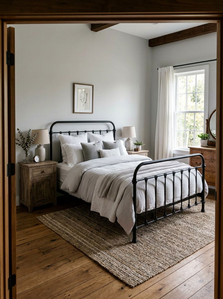 Iron Bed Frame - 30 fixer upper bedroom ideas