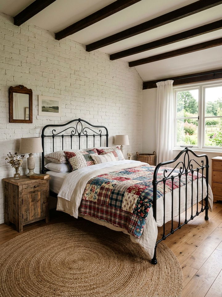Iron Bed Frame - 30 country house bedroom ideas