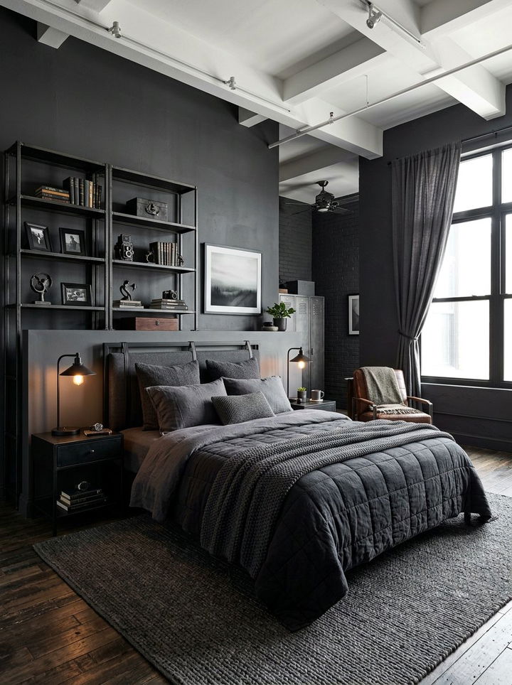 Iron Gray Bedroom - 30 dark neutral bedroom ideas