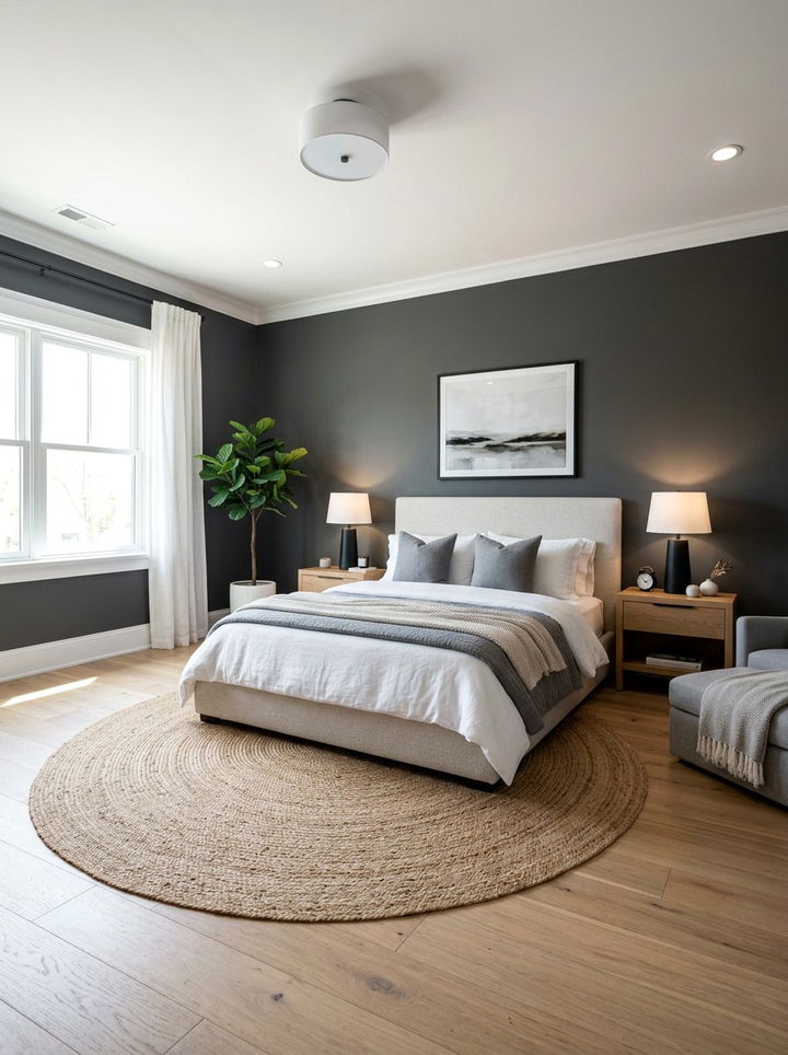 Iron Ore Gray Bedroom - 30 dark color bedroom ideas