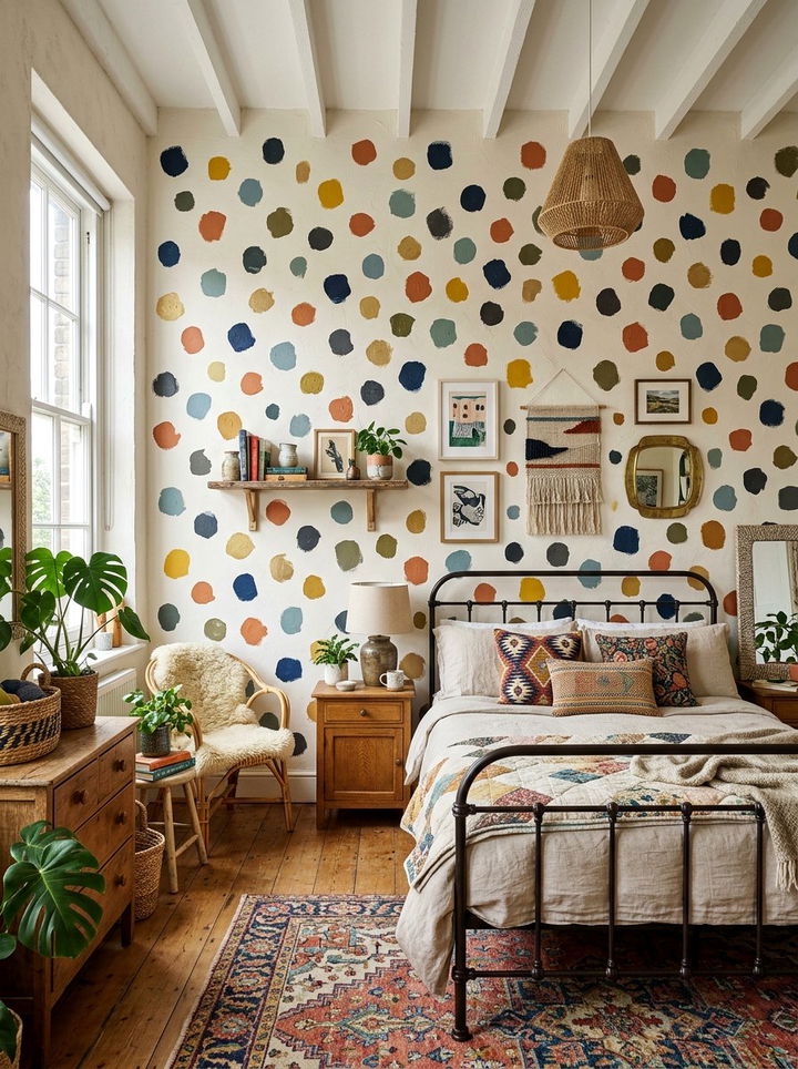 Irregular Polka Dot Wall - 30 bedroom polka dot walls