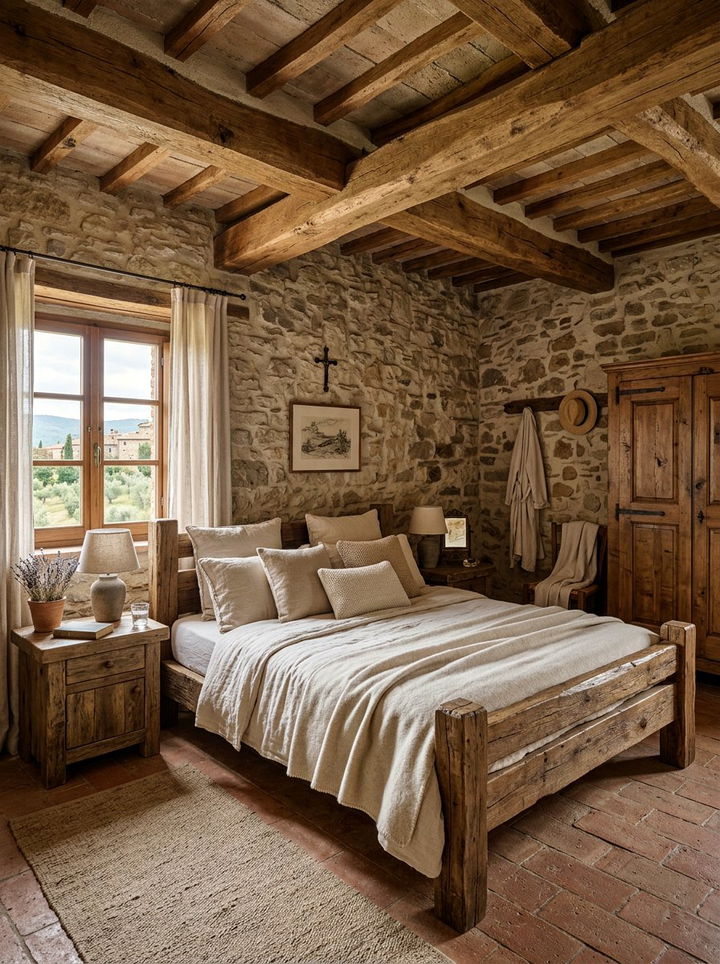 Italian Farmhouse Bedroom - 30 Tuscan bedroom ideas