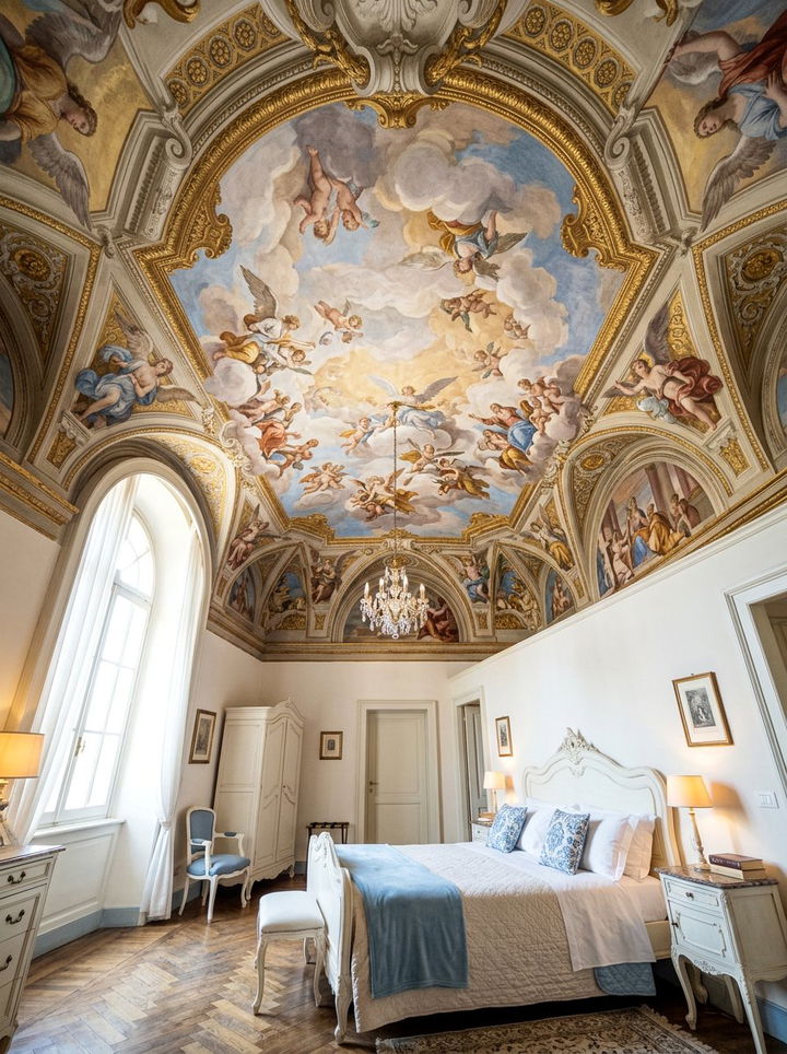 Italian ceiling fresco bedroom - 30 Italian bedroom ideas