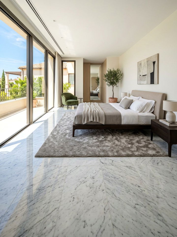 Italian marble floor - 30 Italian bedroom ideas