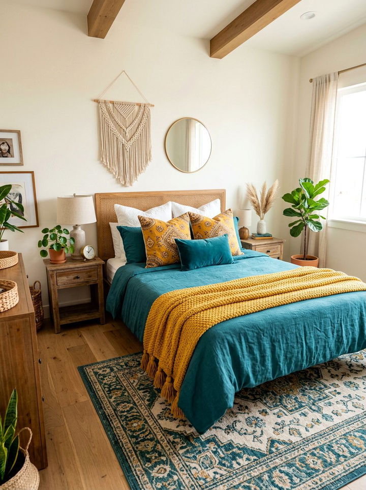 Item11 - 30 bohemian teal bedroom ideas