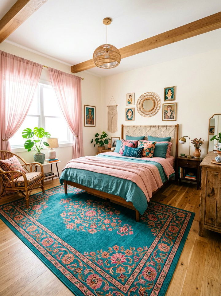 Item14 - 30 bohemian teal bedroom ideas