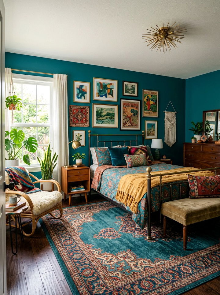 Item18 - 30 bohemian teal bedroom ideas