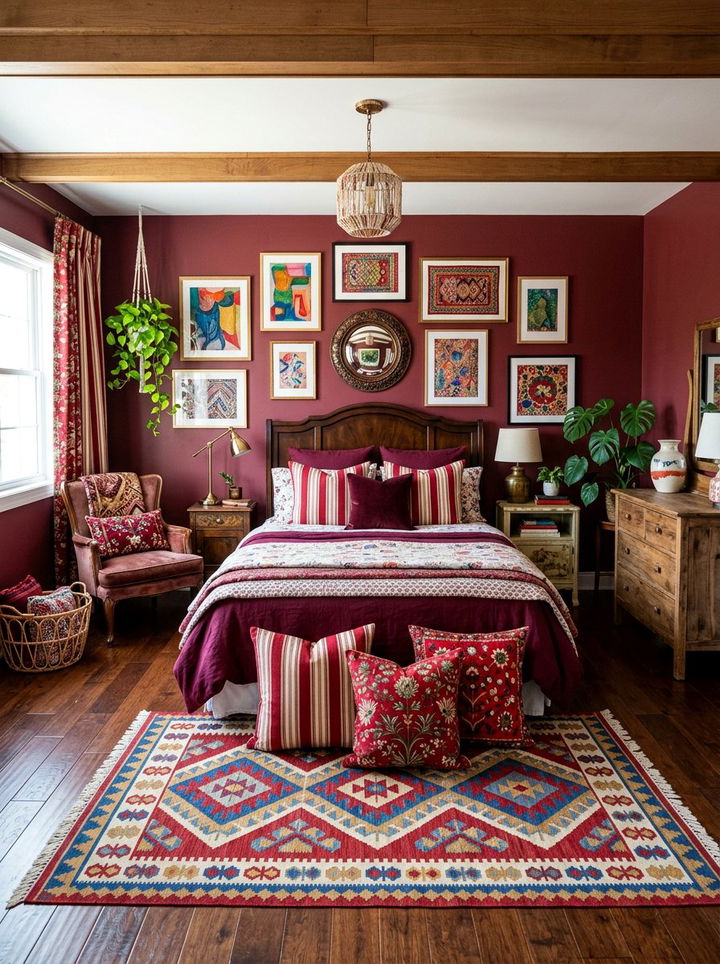 Item19 - 30 wine red bedroom ideas