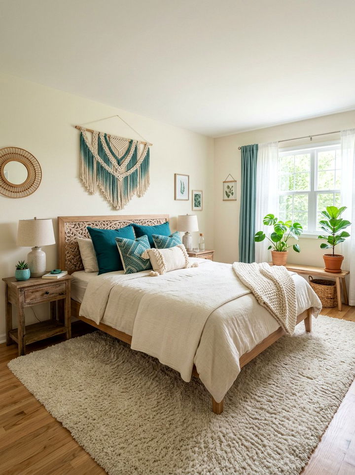 Item22 - 30 bohemian teal bedroom ideas