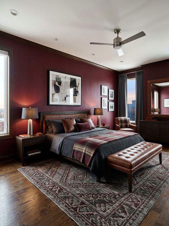 Item22 - 30 wine red bedroom ideas