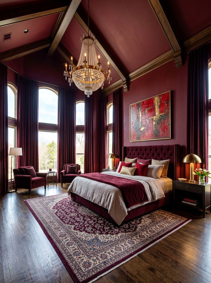 Item25 - 30 wine red bedroom ideas