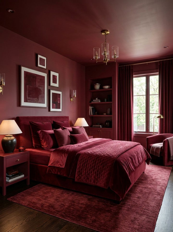Item26 - 30 wine red bedroom ideas