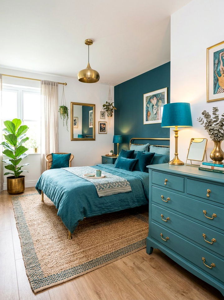 Item28 - 30 bohemian teal bedroom ideas