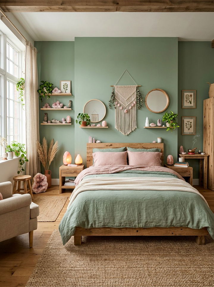 Item30 - 30 pink and green bedroom color combo