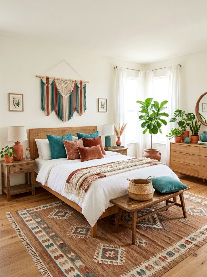30 Bohemian Teal Bedroom Ideas for Vibrant, Eclectic Style