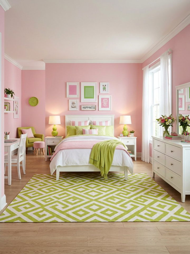 Item6 - 30 pink and green bedroom color combo