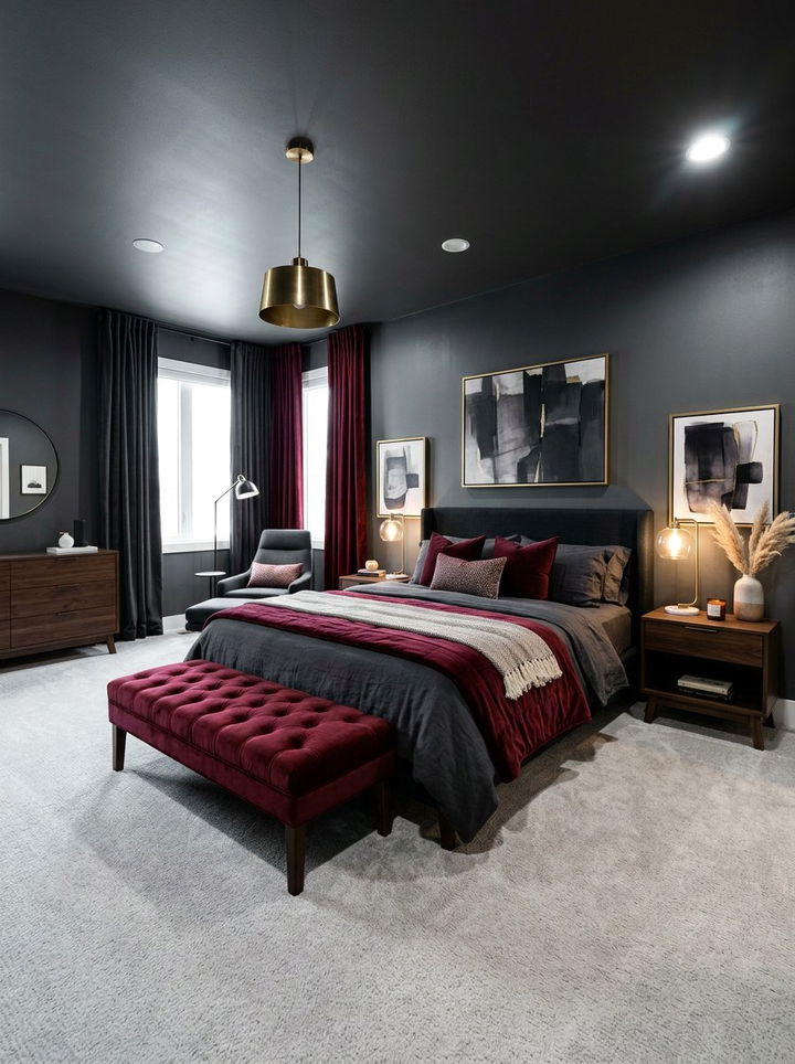 Item8 - 30 wine red bedroom ideas