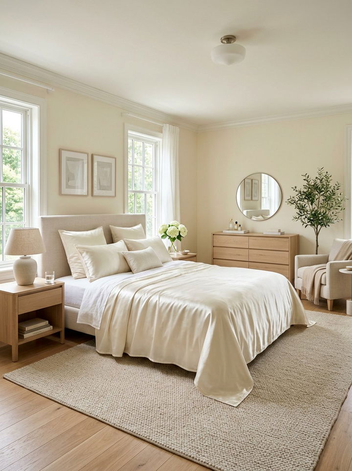 Ivory Silk Bedspread - 30 silk bedroom ideas