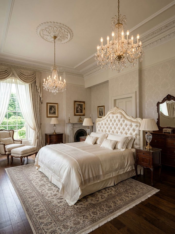 Ivory Silk Padded Headboard - 30 bedroom upholstered headboards