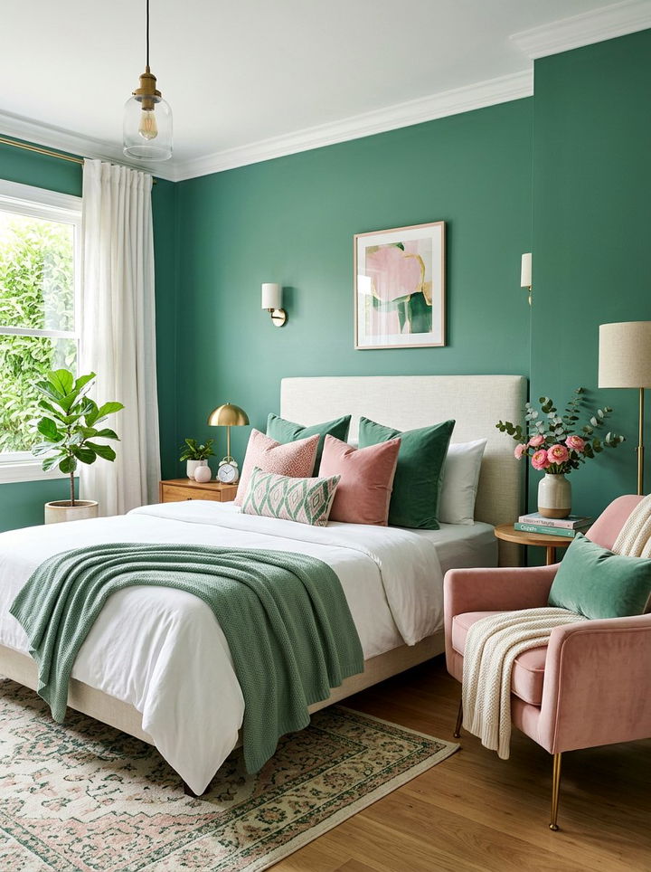 Jade Green And Pink Bedroom Accents - 30 jade green bedroom ideas