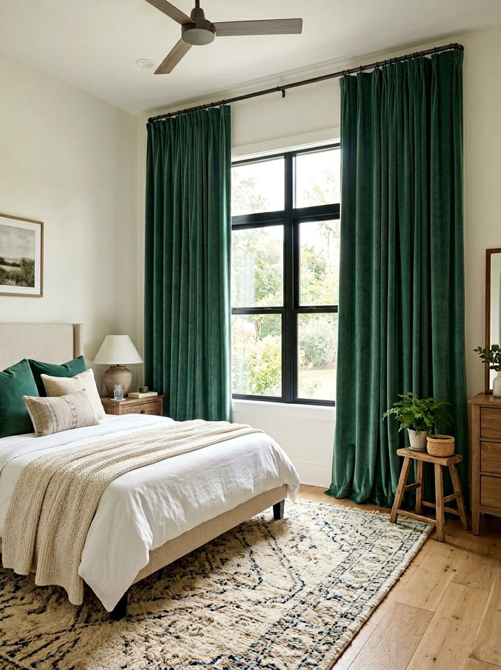 Jade Green Velvet Curtains - 30 jade green bedroom ideas