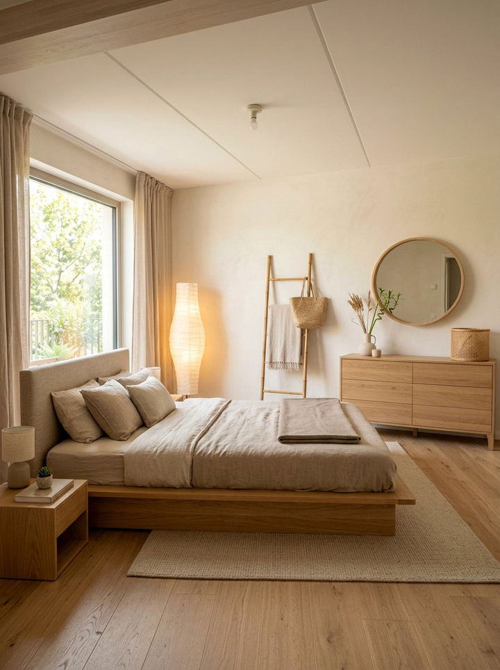 Japandi Beige Bedroom - 30 beige bedroom ideas