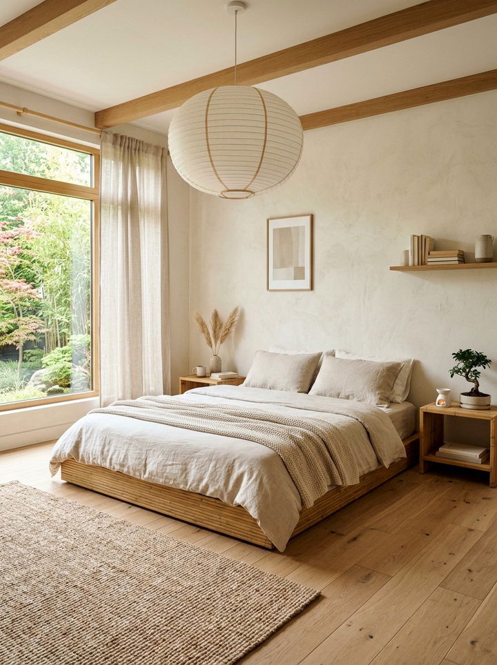 Japandi Beige Bedroom - 30 beige bedroom decor ideas
