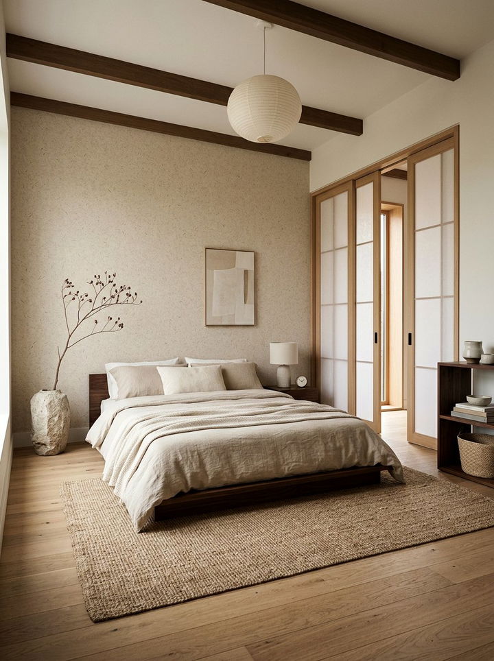 Japandi Beige Bedroom - 30 minimalist beige bedroom ideas