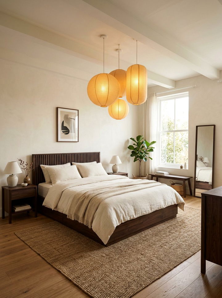 Japandi Brown Bedroom - 30 amber and brown bedroom ideas